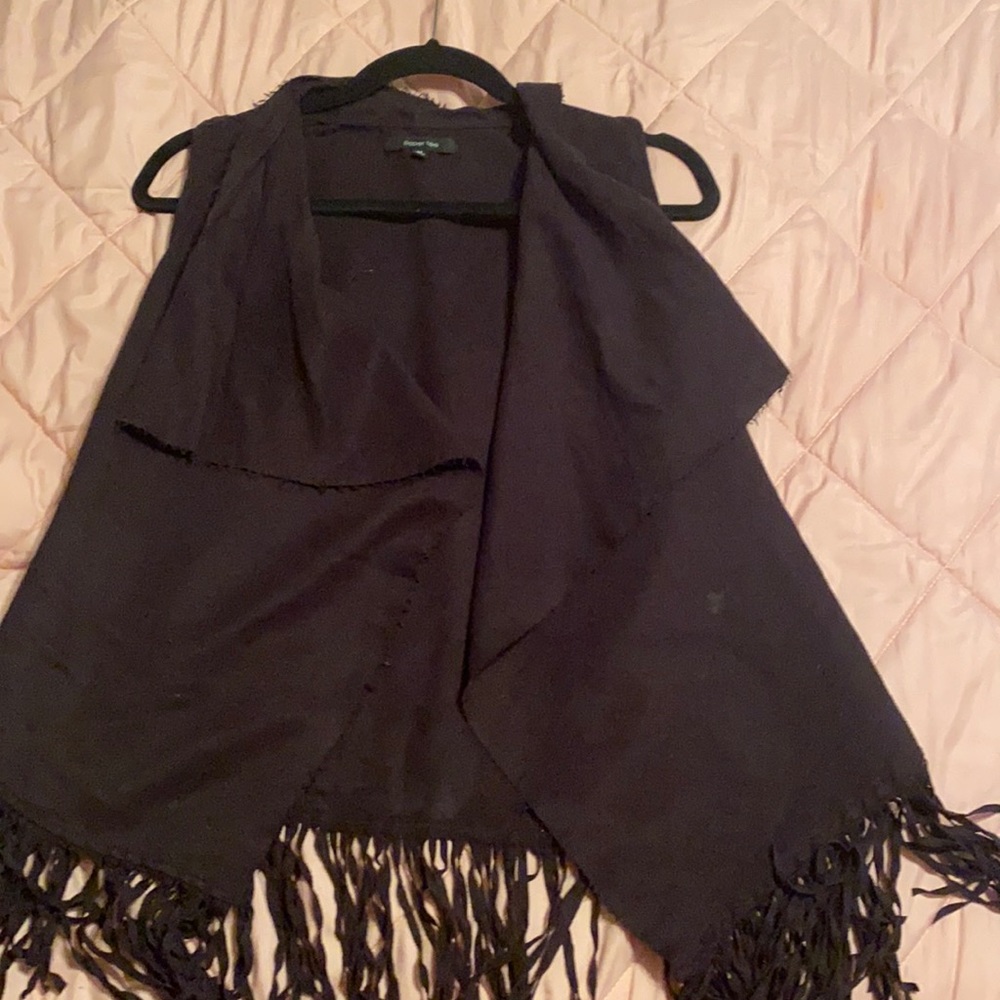 Jacket /vest black and suede with tassels